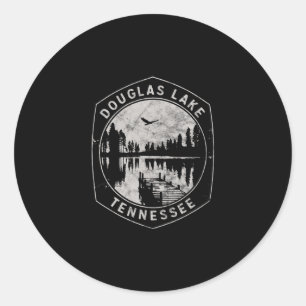 Vintage Douglas Lake Tennessee Outdoor-Urlaub Runder Aufkleber