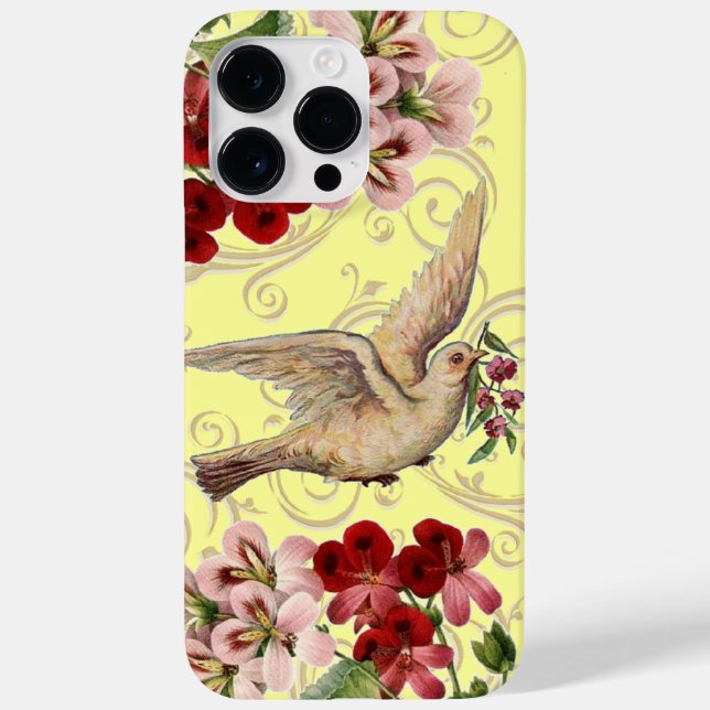 Vintage Dove Floral Case-Mate iPhone Hülle (Rückseite)