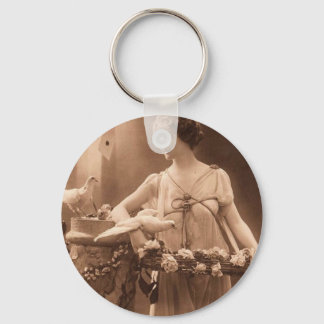 Vintage Dove Lady Schlüsselanhänger