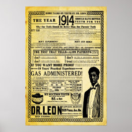 Vintage Dr. Leon Dentist Office Print Poster