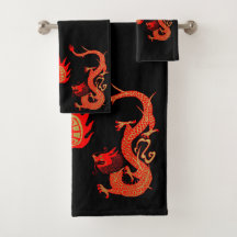 Vintage-Drache Feiertags Rot und Schwarz