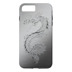 Vintage-Drache Metalloptik gebürstet iPhone 8 Plus/7 Plus Hülle