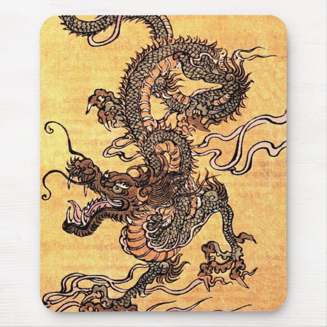 Vintage Drache-Tapisserie-Mausunterlage Mousepad (Vorne)