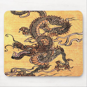 Vintage-Drachen-Tapeten-Mauspad Mousepad