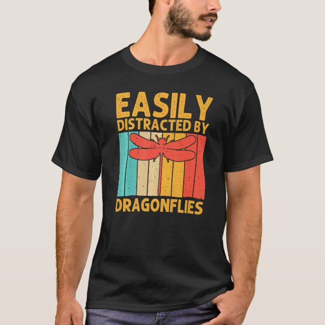 Vintage Drachenfliege für Männer Dragonfly Insekt T-Shirt (Vorderseite)