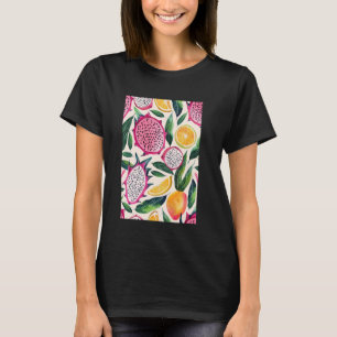 Vintage-Drachenfrucht Süßes Muster Kunst T-Shirt