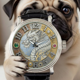 Vintage Drachenuhr, Gold, Juwelen, Kunst Armbanduhr