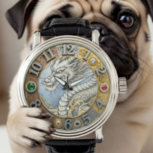 Vintage Drachenuhr, Gold, Juwelen, Kunst Armbanduhr
