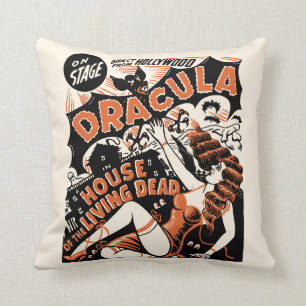 Vintage Draculaspook-Show-Plakat-Kunst Kissen