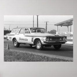 Vintage Drag - Dodge Wagon 1962 - Nemesis Poster