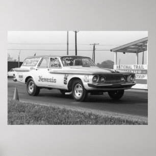 Vintage Drag - Dodge Wagon 1962 - Nemesis Poster