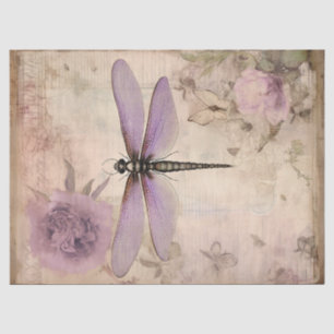 Vintage Dragonfly Ephemera Decoupage Seidenpapier