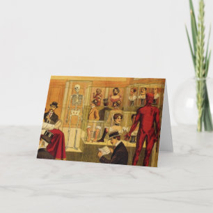 Vintage Drawing of Anatomy Museum - Greeting Card Karte