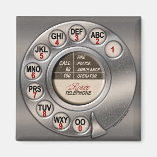 Vintage-Drehwählscheibentelefon Magnet