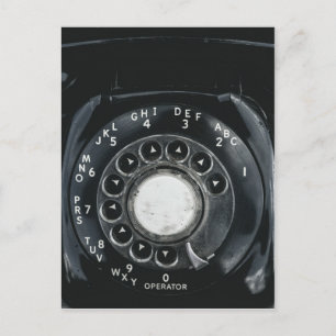 Vintage Drehwählscheibentelefon Postkarte