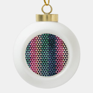 Vintage-Dreieck-Geometrisches nahtloses Muster Keramik Kugel-Ornament