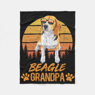 Vintage Dreifarben-Beagle-Hund Opa Pfote Vater Fleecedecke
