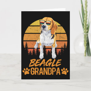 Vintage Dreifarben-Beagle-Hund Opa Pfote Vater Karte