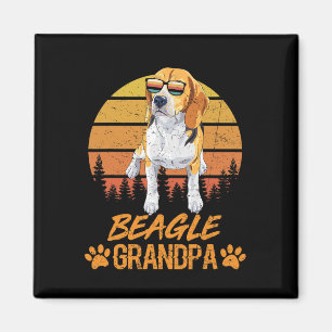 Vintage Dreifarben-Beagle-Hund Opa Pfote Vater Magnet