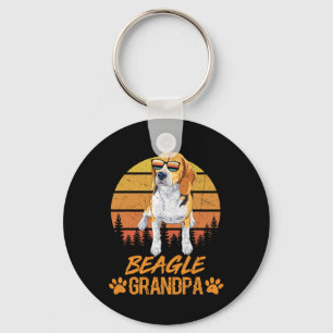 Vintage Dreifarben-Beagle-Hund Opa Pfote Vater Schlüsselanhänger