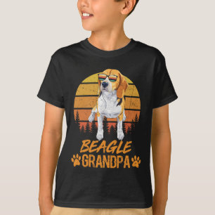 Vintage Dreifarben-Beagle-Hund Opa Pfote Vater T-Shirt