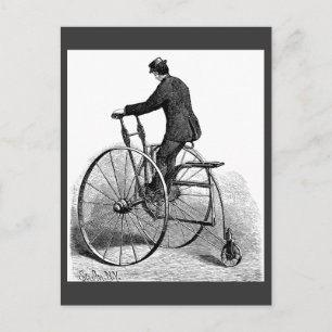 Vintage-Dreirad viktorianisches Dreirad-Fahrrad Postkarte
