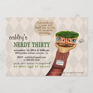 Vintage dreißigste Einladung des Geburtstags-Nerdy