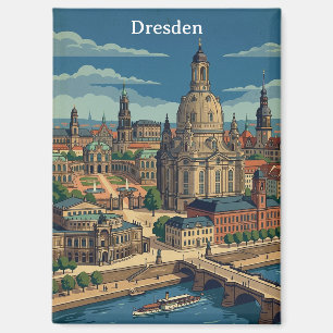Vintage Dresden Deutschland Reise Kunst Magnet