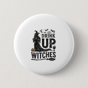 Vintage Drink Up Hexen Halloween-Shirt-Design_1 Button