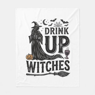 Vintage Drink Up Hexen Halloween-Shirt-Design_1 Fleecedecke