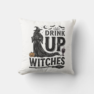 Vintage Drink Up Hexen Halloween-Shirt-Design_1 Kissen
