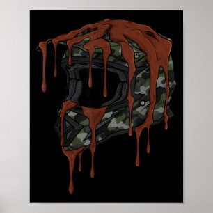 Vintage-Drip-Schmelz-Motocross-Helm Dirt-Bike-Renn Poster