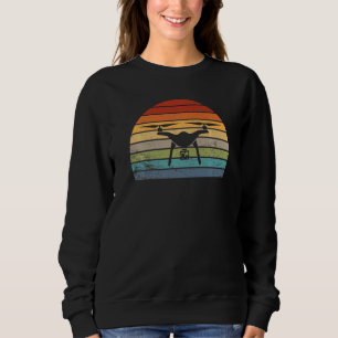Vintage Drohne Retro Drone Silhouette Quad Sweatshirt