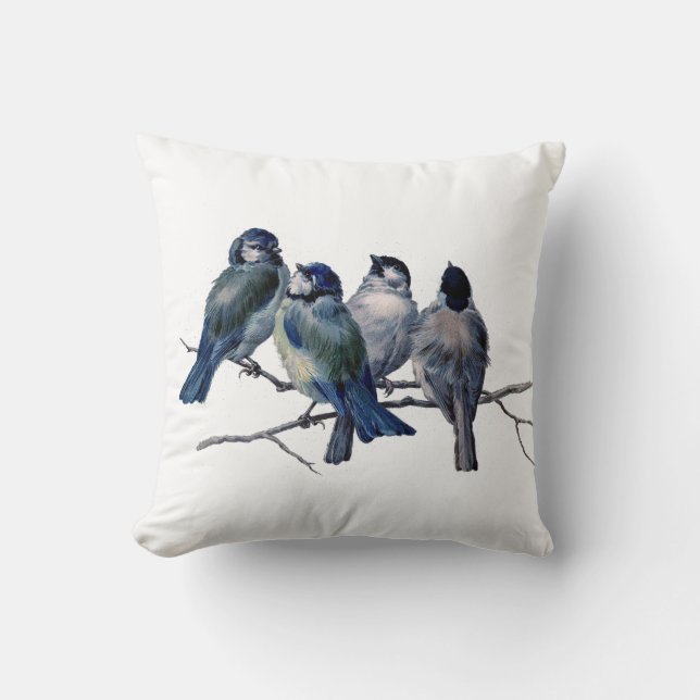 Vintage Drosseln auf einem Kissen (Vorderseite)