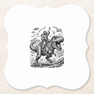 Vintage-Druck Dinosaur-Reiter Grafik-T-Shirt_1 Untersetzer