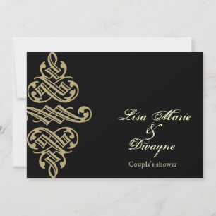 Vintage Drucker Zierpaare Dusche einladen Einladung