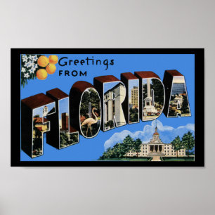 Vintage Druckgrüße Florida Poster