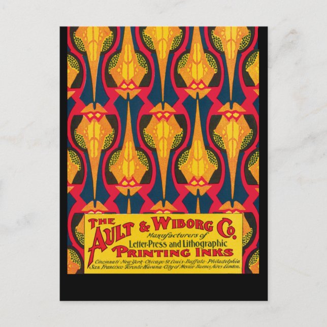 Vintage Drucktintenwerbung Postkarte (Vorderseite)