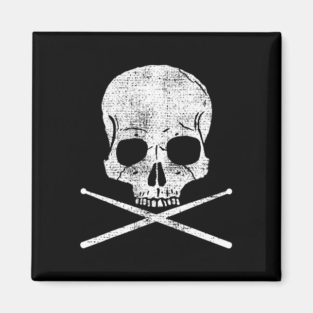 Vintage Drum Drummer Metal Set Drumsticks Gi Magnet (Vorne)