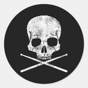 Vintage Drum Drummer Metal Set Drumsticks Gi Runder Aufkleber