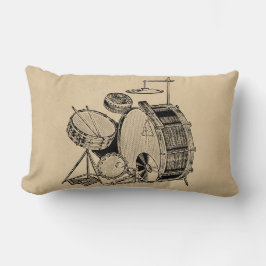 Vintage Drum-Kit-Trommeln Lendenkissen