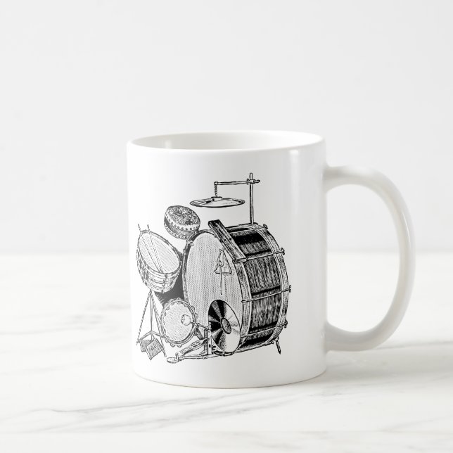 Vintage Drum-Kit-Trommeln Tasse (Rechts)