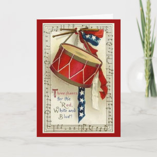 Vintage Drum & Ribbon - Card Karte