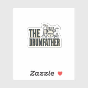 Vintage Drumfather Drummer Zitat Vektor Design_1 Aufkleber