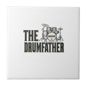 Vintage Drumfather Drummer Zitat Vektor Design_1 Fliese