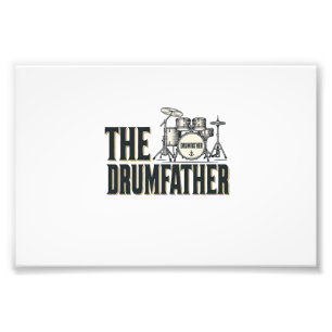 Vintage Drumfather Drummer Zitat Vektor Design_1 Fotodruck