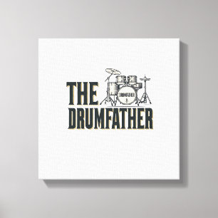 Vintage Drumfather Drummer Zitat Vektor Design_1 Leinwanddruck