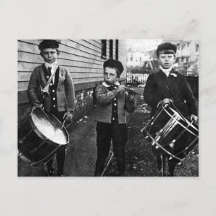Vintage Drummer Boys Fotografie Postkarte