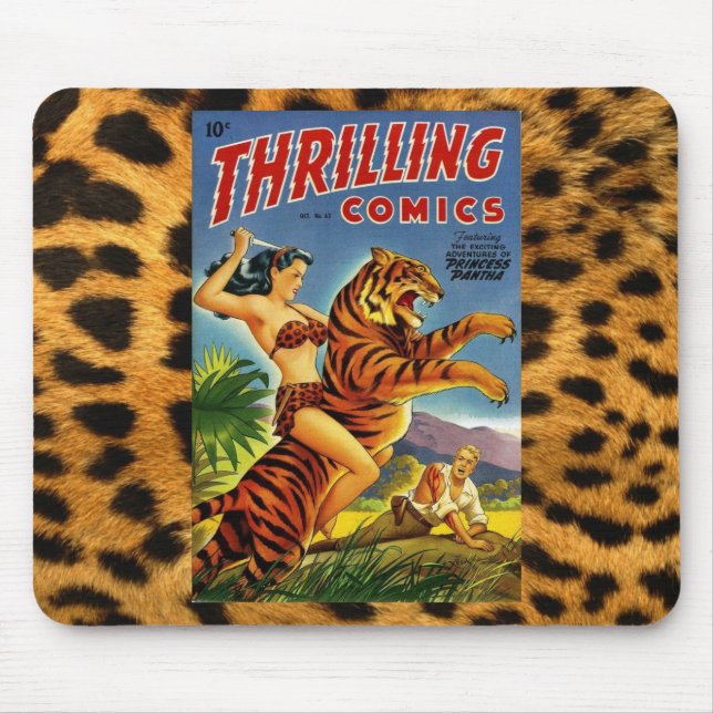 Vintage Dschungel-Comic-Abdeckung Mousepad (Vorne)