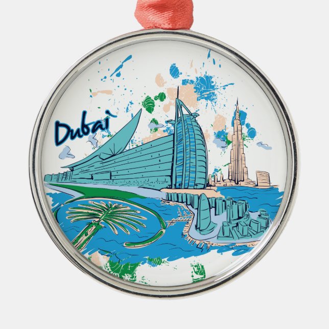 Vintage dubai us design silbernes ornament (Vorne)